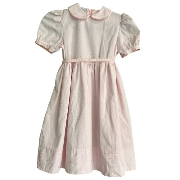 Vtg Cheazioni Brigitte Girls Pink Dress Sz 8 Made in Italy Embroidered Girl Era - Picture 1 of 9